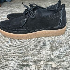 Clarks Men's Oakpark Lace Oxford Black Suede Men’s Size 9 NWOB